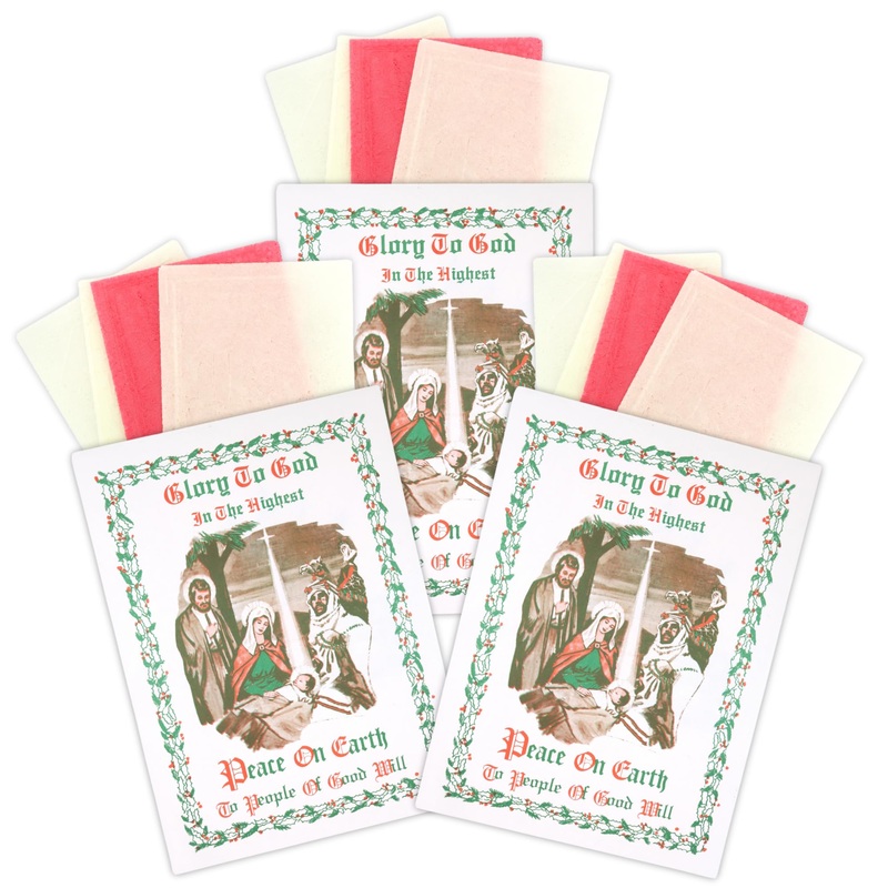 Glory To God 3 White 1 Pink Traditional Polish Christmas Oplatki Wafers, Pack Of 3
