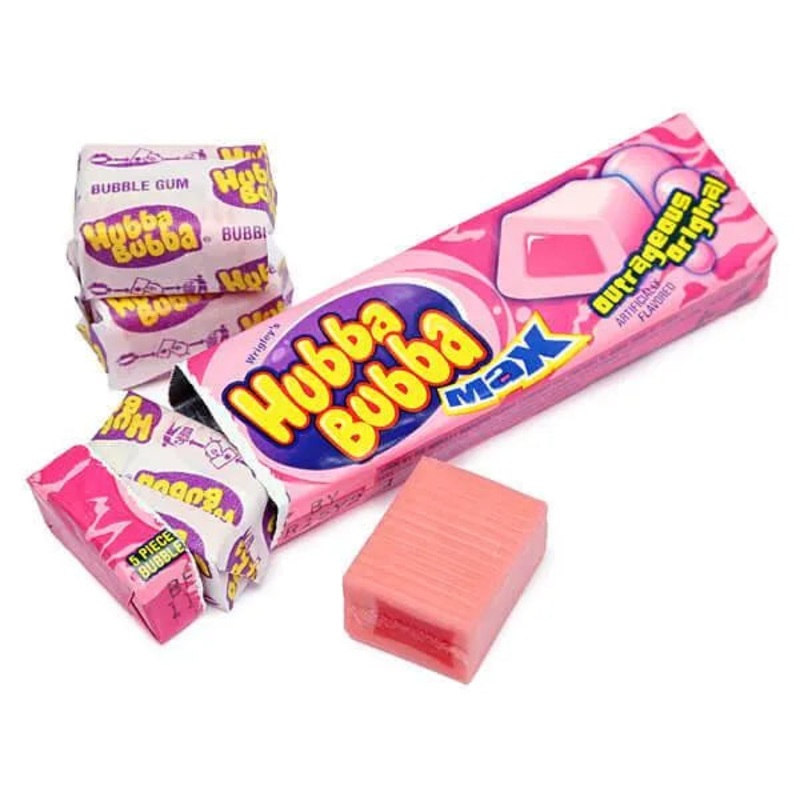 Hubba Bubba Max Bubble Gum Packs – Original: 18-Piece Box