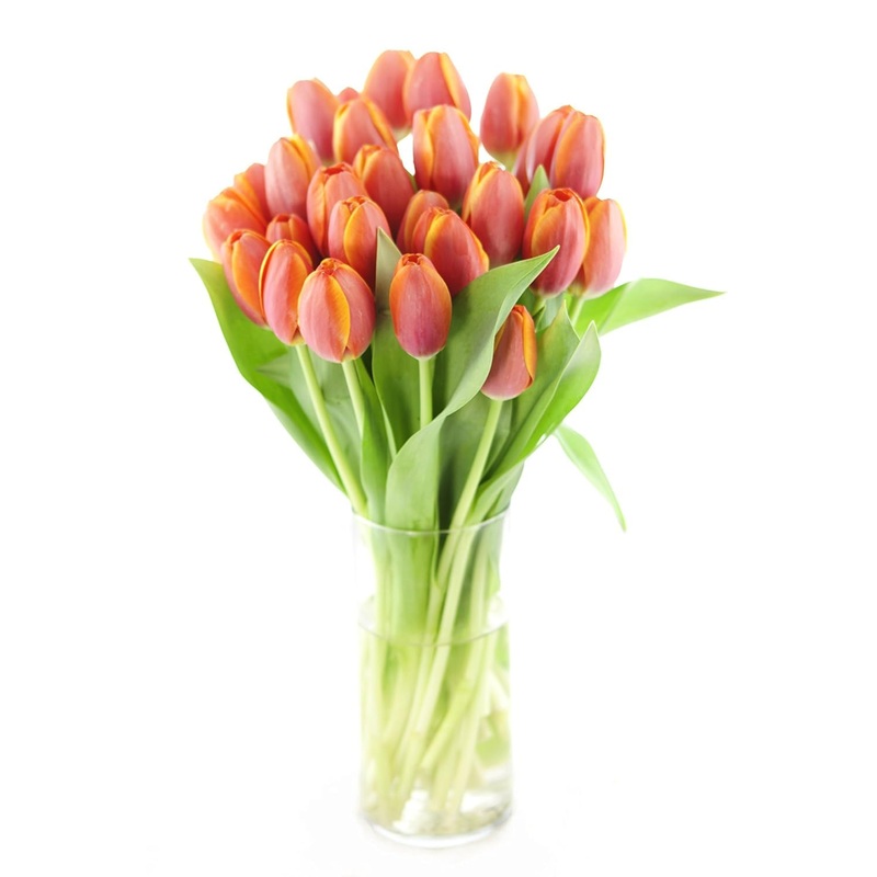 Kabloom Flowers -Valentine’S Day Collection – 20 Orange Tulips With Vase, Gift For Birthday, Sympathy, Anniversary, Get Well, Th