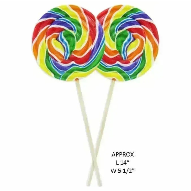 Rainbow Swirl 10-Ounce Round Lollipops: 24-Piece Box
