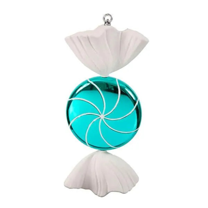 Turquoise Blue Swirl Candy Ornament – 18.5 Inch