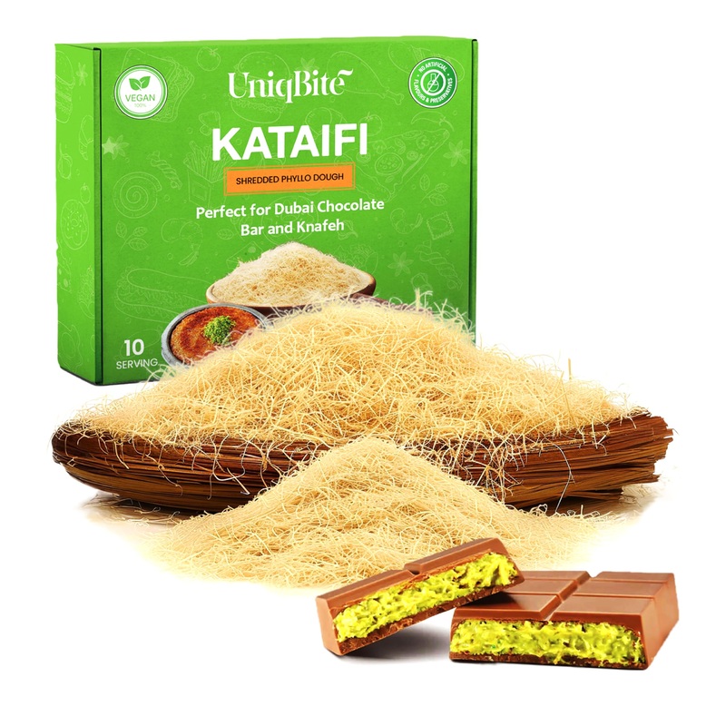 Uniqbite Kataifi Pastry, 1.1Lb (500G), Shredded Fillo Dough For Dubai Chocolate Bar Pistachio | Phyllo Dough Kadayif Knafeh