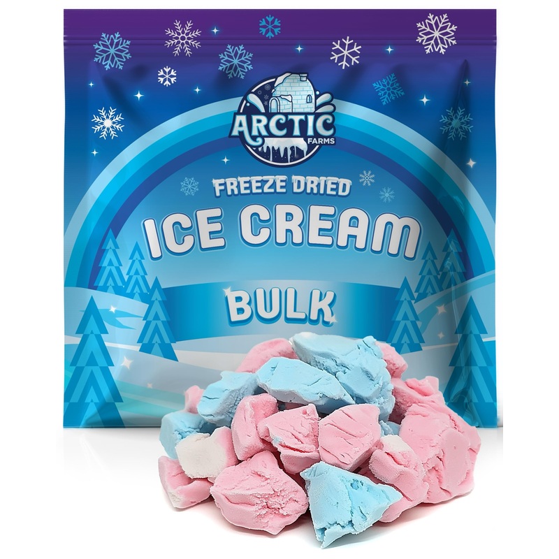 Arctic Farms Freeze Dried Ice Cream Bits Bulk – Does Not Melt (Cotton Candy Mix) (1Lb)