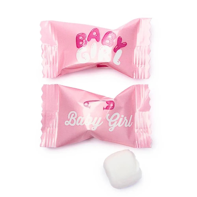 Baby Shower – Baby Girl Wrapped Buttermint Creams: 300-Piece Case