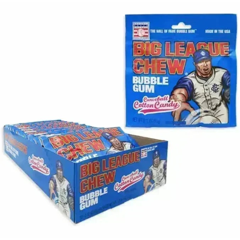 Big League Chew Bubble Gum Packs – Cotton Candy: 12-Piece Box