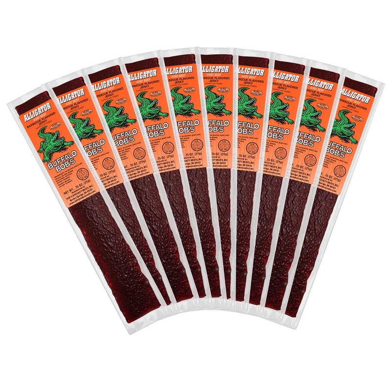 Buffalo Bob’S Wild Game Meat Snack – Alligator Bbq Jerky 10 Pack