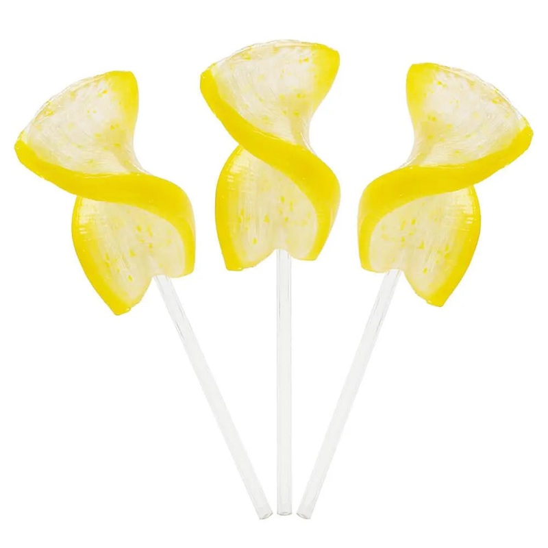 CurlyCutes Petite Crystal Ribbon Pops – Yellow Banana: 20-Piece Jar