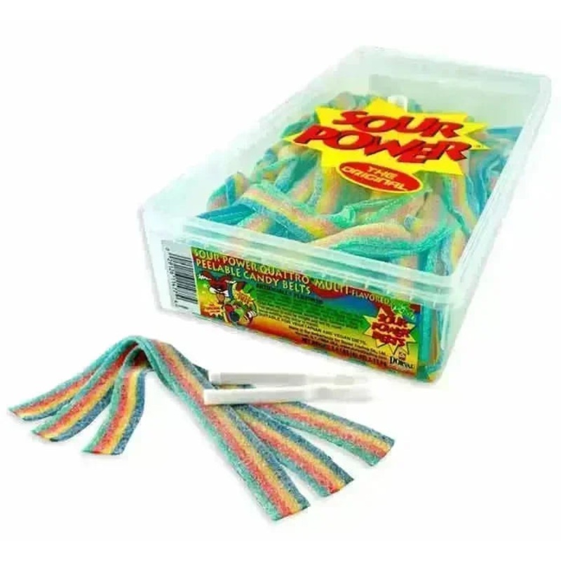 Dorval Sour Power Belts Candy – Quattro: 2.5-Pound Tub