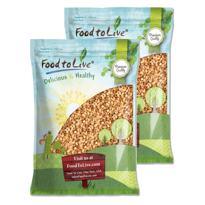 Food To Live Dry Roasted Whole Cashews With Himalayan Salt, 14 Pounds – Oven Roasted Lightly Salted Fancy Cashew Nuts, No Oil Ad