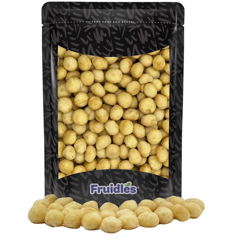 Fruidles Roasted & Salted Macadamia Raw Nuts, Natural Non-Gmo, Gluten-Free, Healthy Fat, Emergency Food, Survival Food, 1 Pound