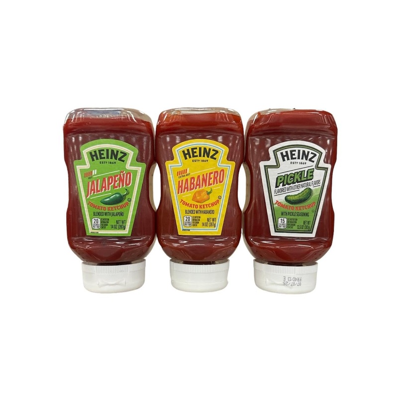 Heinz Ketchup Variety Pack, Jalapeno Tomato 14Oz, Habanero 14Oz, Pickle 13.5Oz
