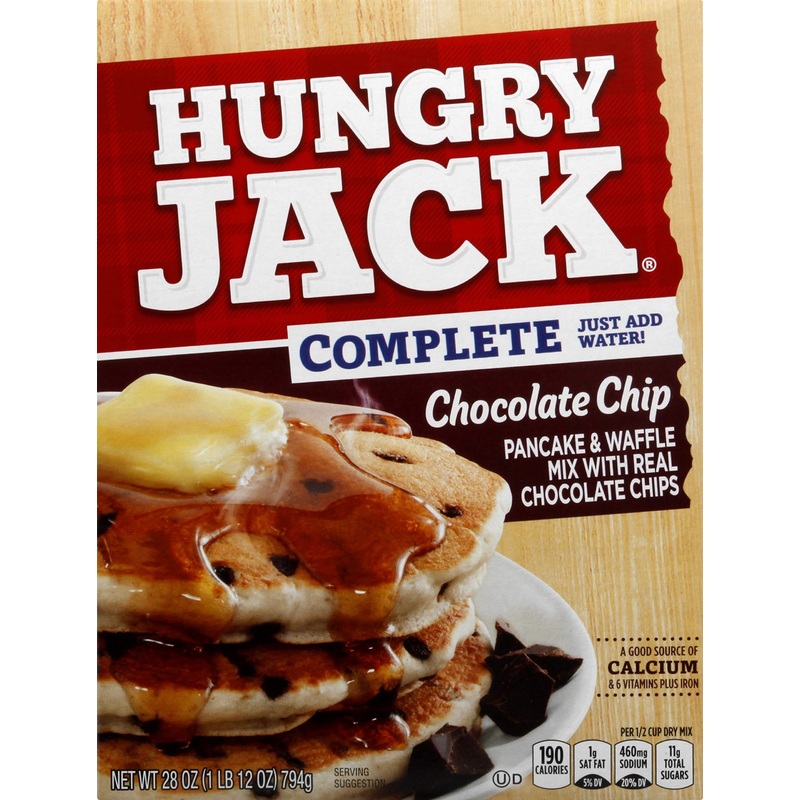 Hungry Jack Complete Chocolate Chip Pancake And Waffle Mix, 28 Ounce (Pack Of 6)