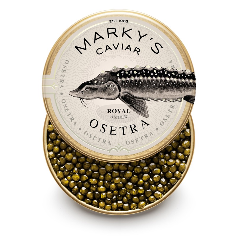 Marky’S Royal Amber Osetra Sturgeon Black Caviar – 2 Oz / 56 G – Malossol Ossetra Black Roe – Guaranteed Overnight