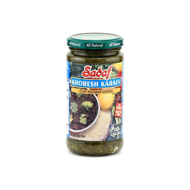 Sadaf Khoresh Karafs – Celery Stew – Ready To Eat Vegetarian Stew – Traditional Persian Cuisine – 12 Oz Jar