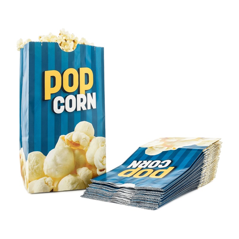 Snappy Popcorn Flat Bottom Theater Popcorn Bags, 85 Oz, 1000 Count
