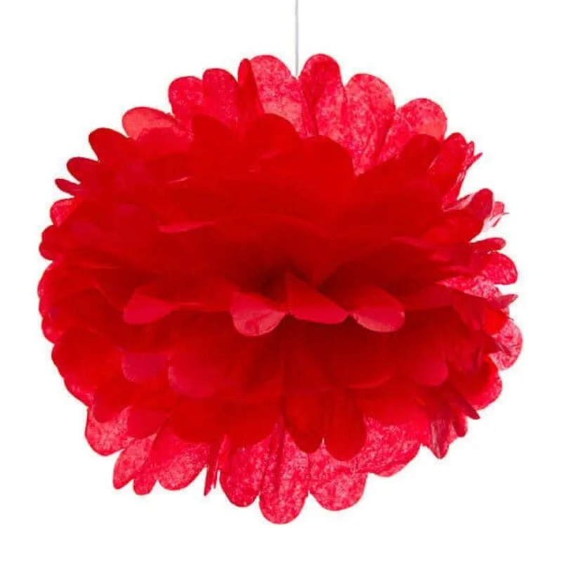 Tissue Paper 8-Inch Pom Pom – Red