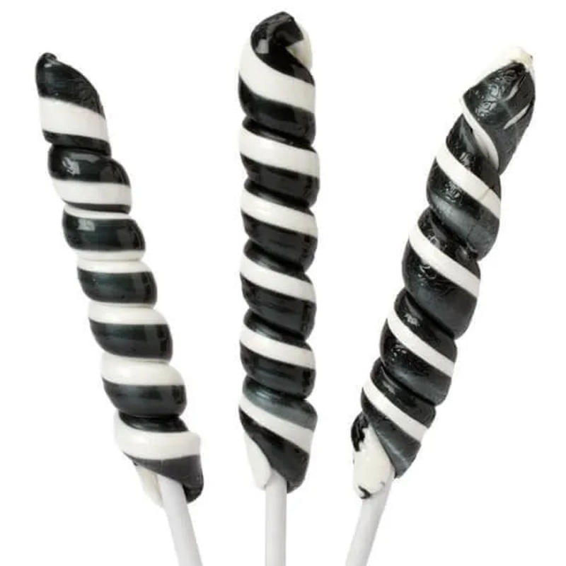 Unicorn Pops Twist Suckers – Black: 24-Piece Jar