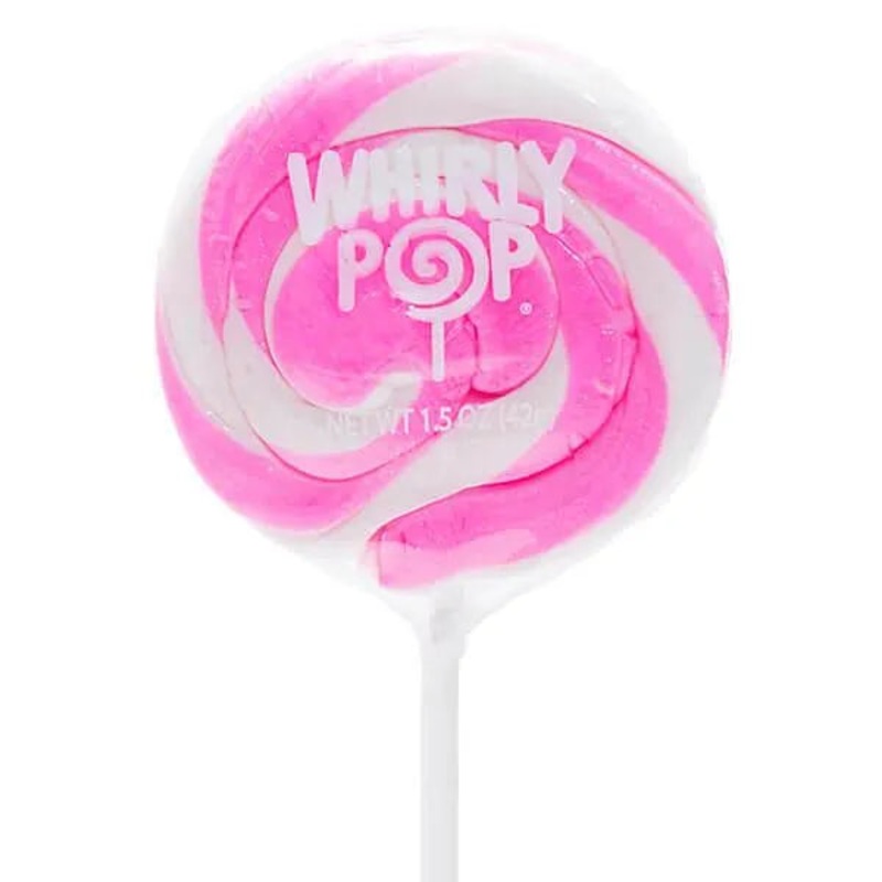 Whirly Pop 1.5-Ounce Swirl Suckers – Light Pink: 24-Piece Display