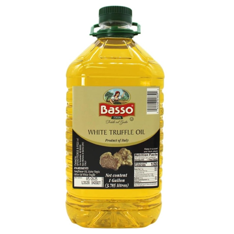 Basso 1904 – White Truffle Oil, Bulk, 1 Gallon (3.785 Liters), Product Of Italy, Non-Gmo