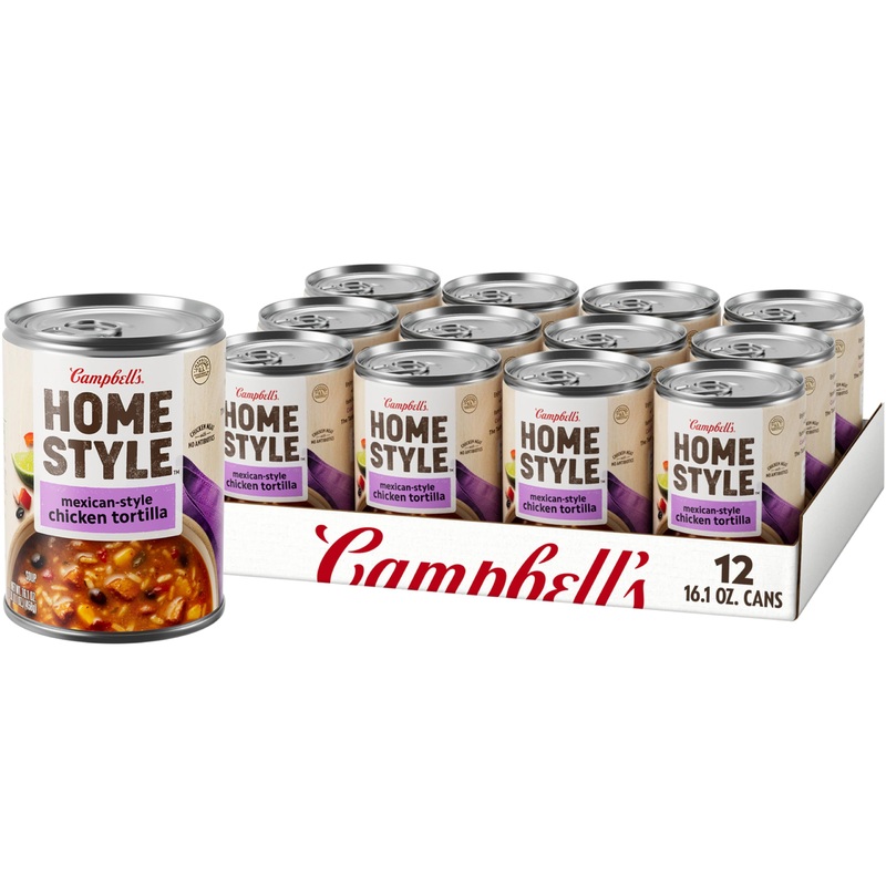 Campbell’S Homestyle Mexican-Style Chicken Tortilla Soup, 16.1 Oz Can (Case Of 12)