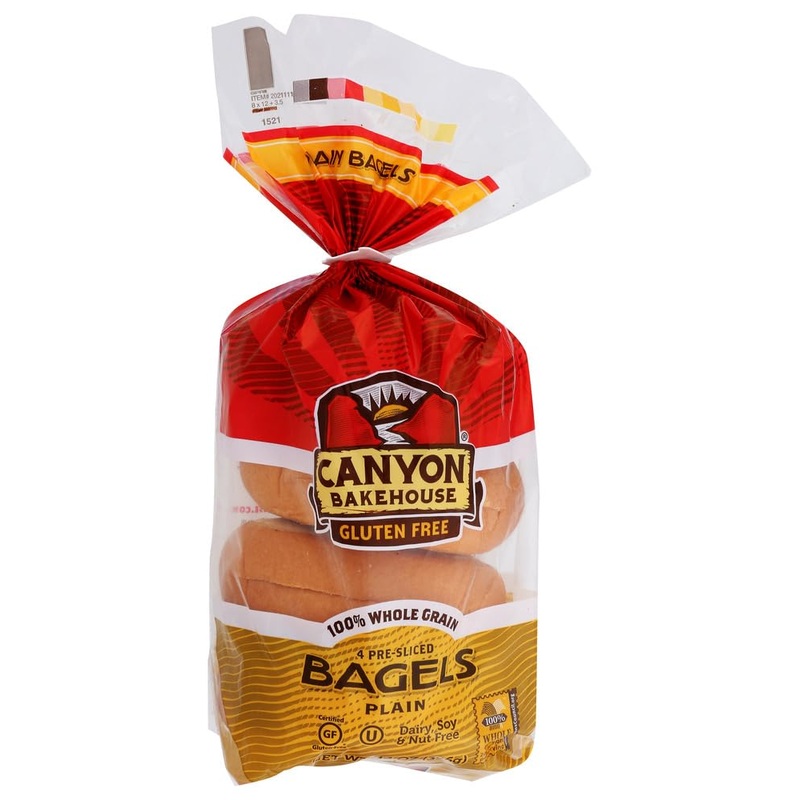 Canyon Bakehouse Gluten-Free Presliced Plain Bagels (4 Bagels Per Pack)