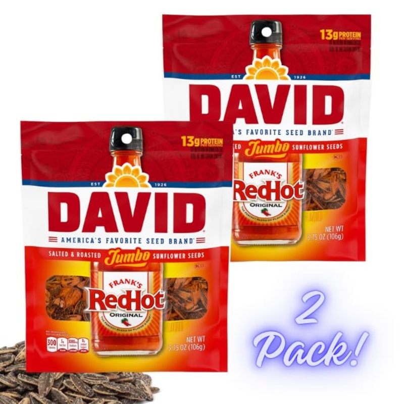 David Jumbo Sunflowers Seeds – American’S Favorite Brand – Whole Seeds Seasoned, Salted & Roasted – Keto Freindly, Gluten Free S