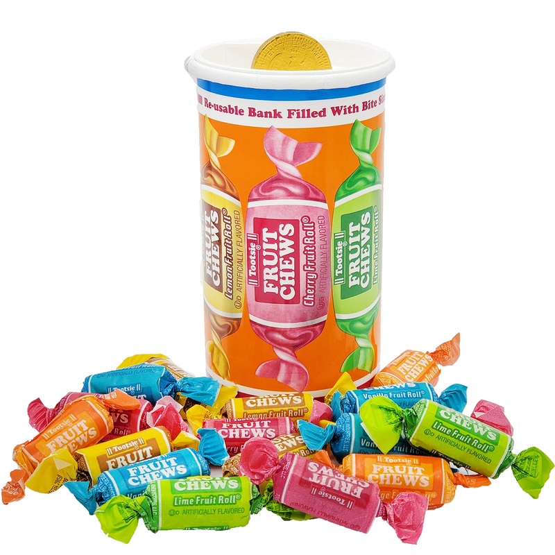 Fruidles Tootsie Bank Twist Midgees Roll, Peanut-Free, Gluten-Free, Kosher Certified, Individually Wrapped, 4Oz (Single)