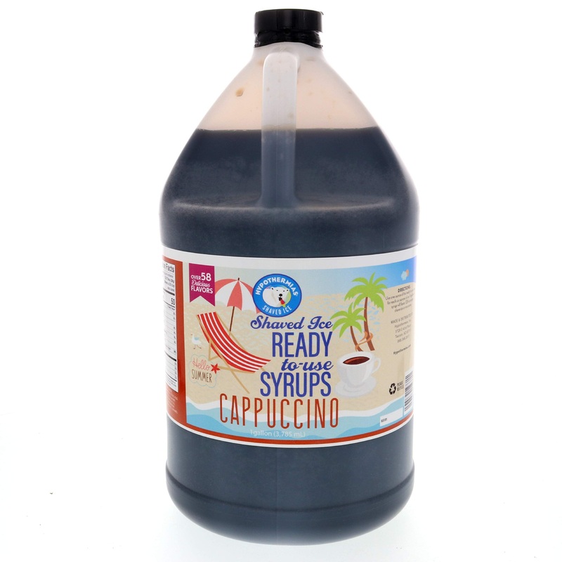 Hypothermias Cappuccino Ready To Use Gallon (128 Fl. Oz) Hawaiian Snow Cone Flavors Syrup – Shaved Ice, 100% Pure Cane Sugar