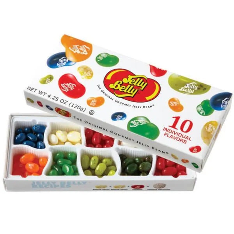 Jelly Belly 10 Flavors Jelly Beans Sampler: 4.25-Ounce Gift Box