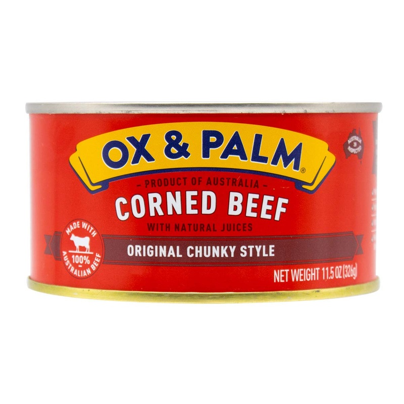 Ox & Palm Corned Beef, Original Chunky Style, 11.5 Oz (Pack Of 12)