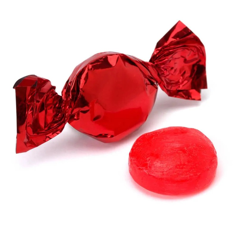 Primrose Metallic Foiled Hard Candy Buttons – Red: 5LB Bag
