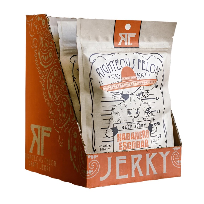 Righteous Felon Beef Jerky – Habanero Escobar Jerky – Gluten-Free Snacks – All-Natural, Locally Sourced & Dried Beef – Low-Sugar