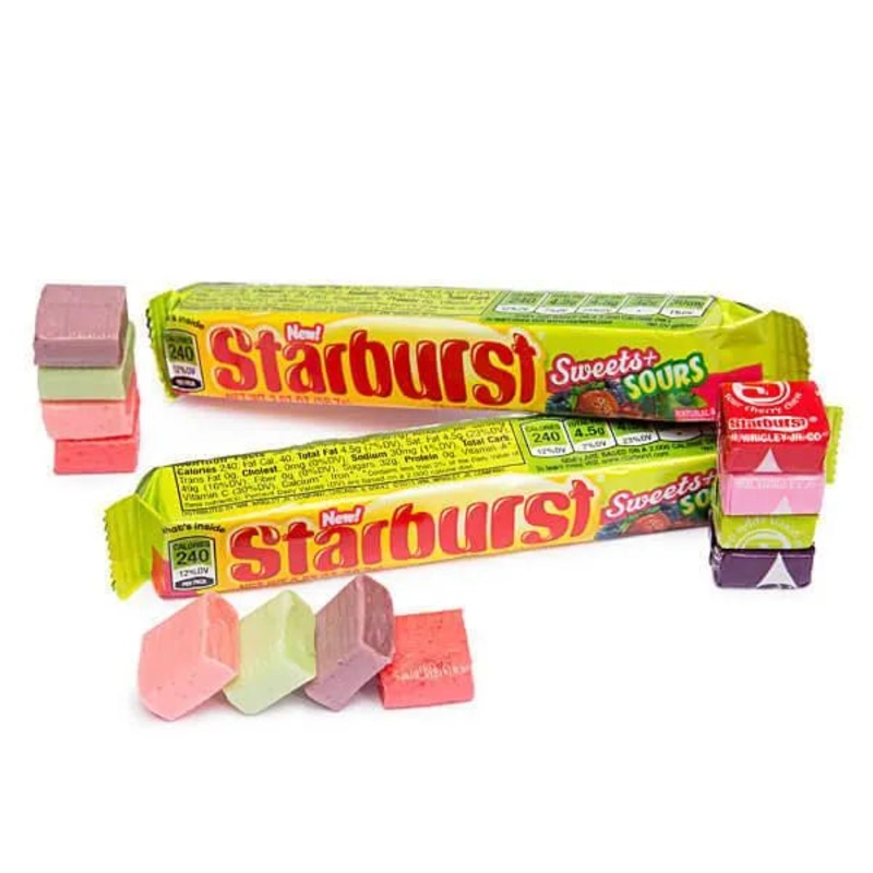 Starburst Fruit Chews Candy Packs – Sweets and Sours: 24-Piece Box