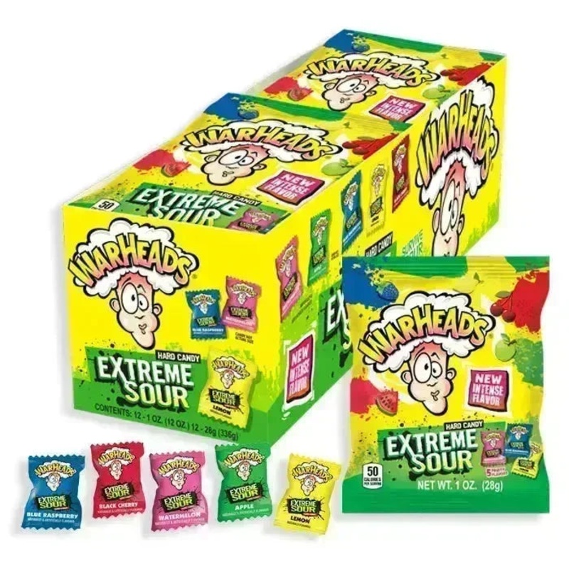 WarHeads Extreme Sour Hard Candy 1-Ounce Packs: 12-Piece Box