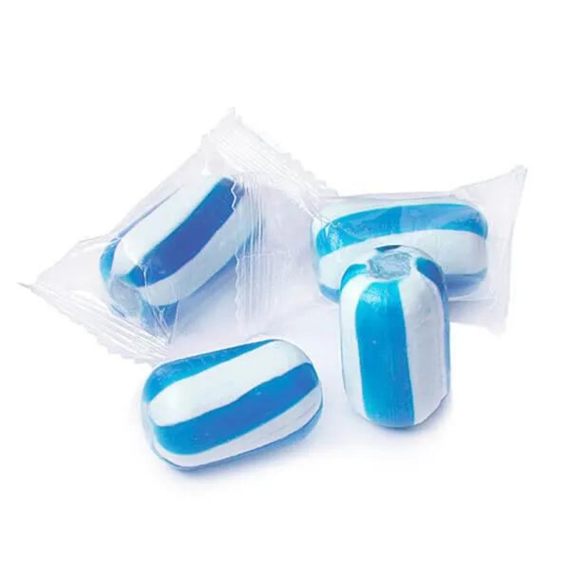 YumJunkie Sassy Cylinders Blueberry Blue Striped Hard Candy: 5LB Bag