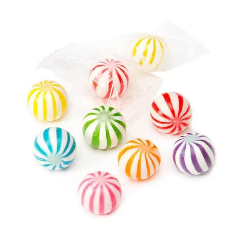 YumJunkie Sassy Spheres Assortment Striped Candy Balls – Petite: 5LB Bag