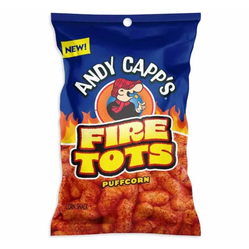 Andy Capp’s Fire Tots Puffcorn: 12-Piece Case