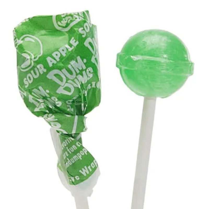 Dum Dums Green Party Pops – Sour Apple: 75-Piece Bag