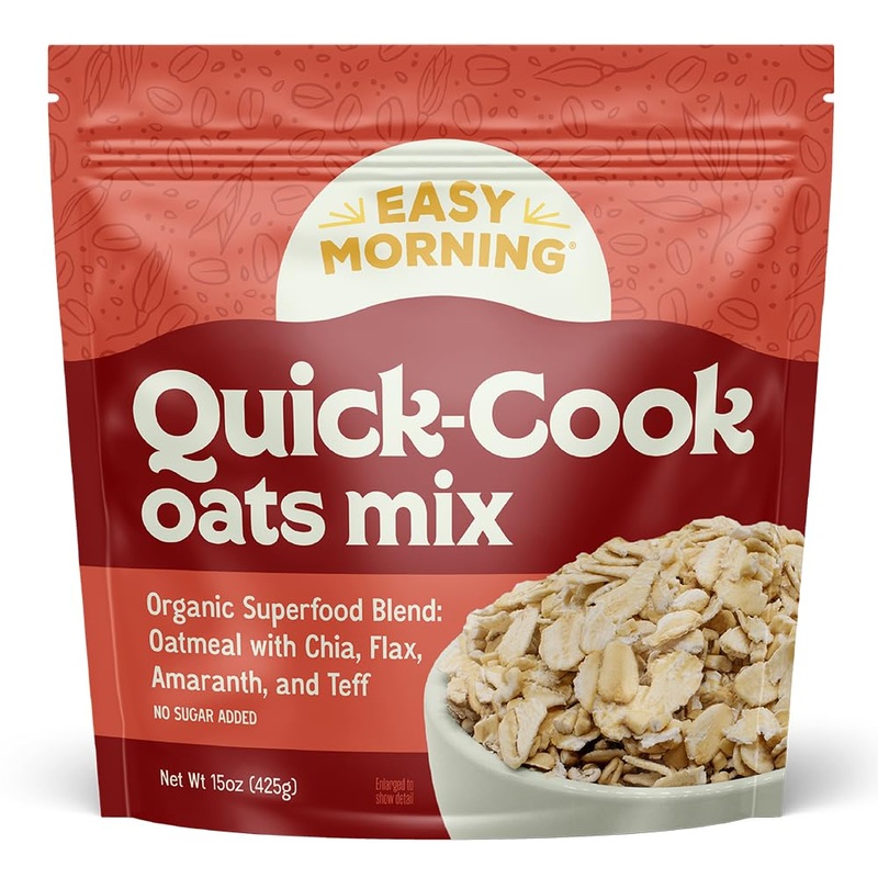 Easy Morning Quick Oats  Sugar Free Mix Of Organic Ingredients  Quick Rolled Oats, Chia Seeds, Flax Seeds, Amaranth, Teff  Pr