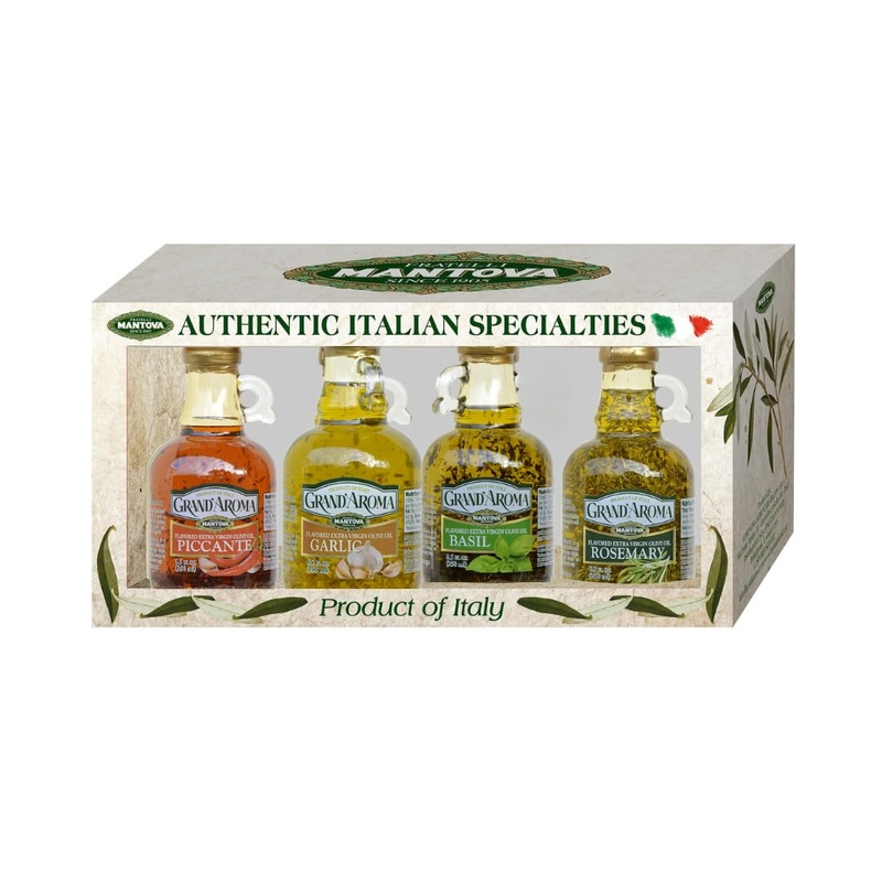 Grand’Aroma Piccante, Rosemary, Garlic, Basil, Flavored Extra Virgin Olive Oil, 8.5-Ounce Bottles (Pack Of 4)