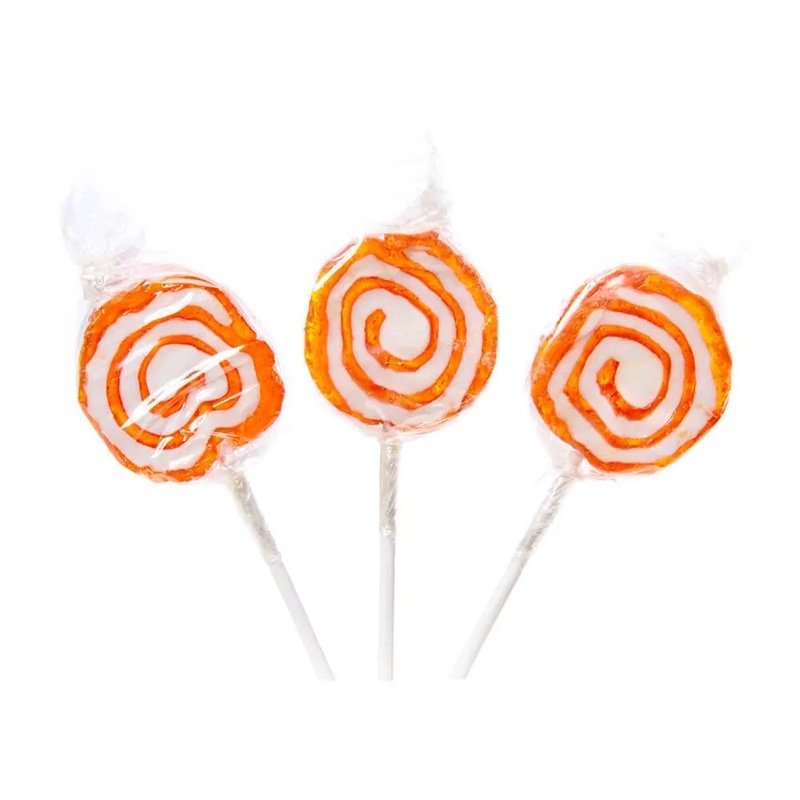 Hypno Pops Petite Swirled Lollipops – Orange: 100-Piece Bag