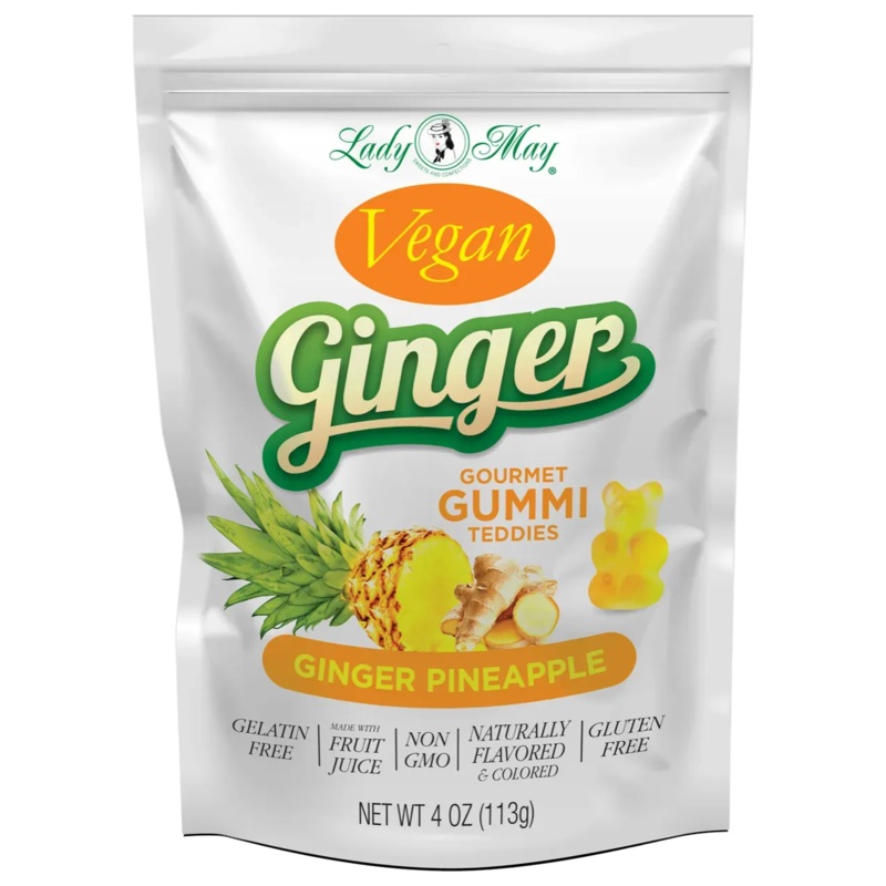 Lady May Sweets Vegan Ginger-Pineapple Gummi Teddies