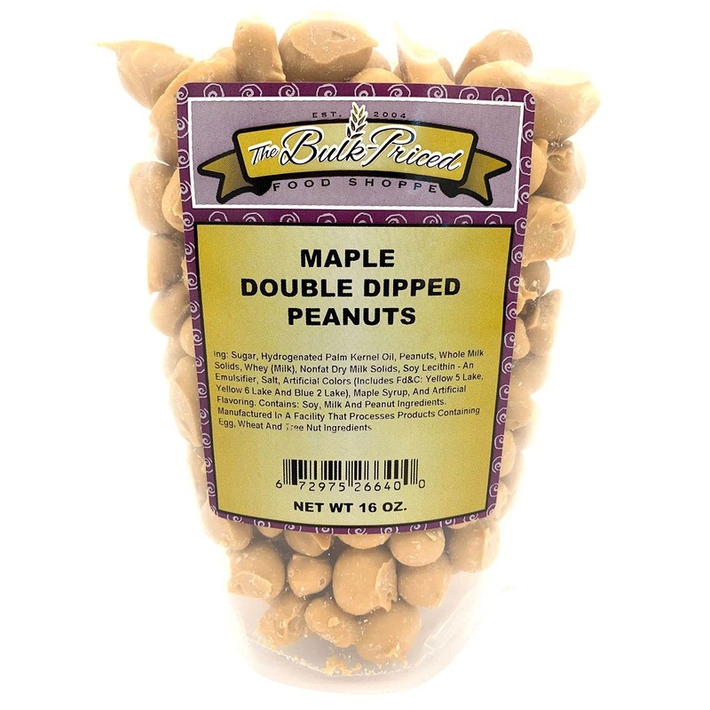 Maple Double Dipped Peanuts, (1 Lb. Resealable Zip Lock Stand Up Bag)