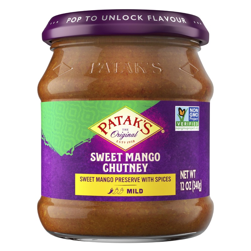 Patak’S Sweet Mango Chutney With Mild Mangos & Spices, No Artificial Flavors Or Colors, Gluten-Free, Vegetarian, 12 Ounce (Pack