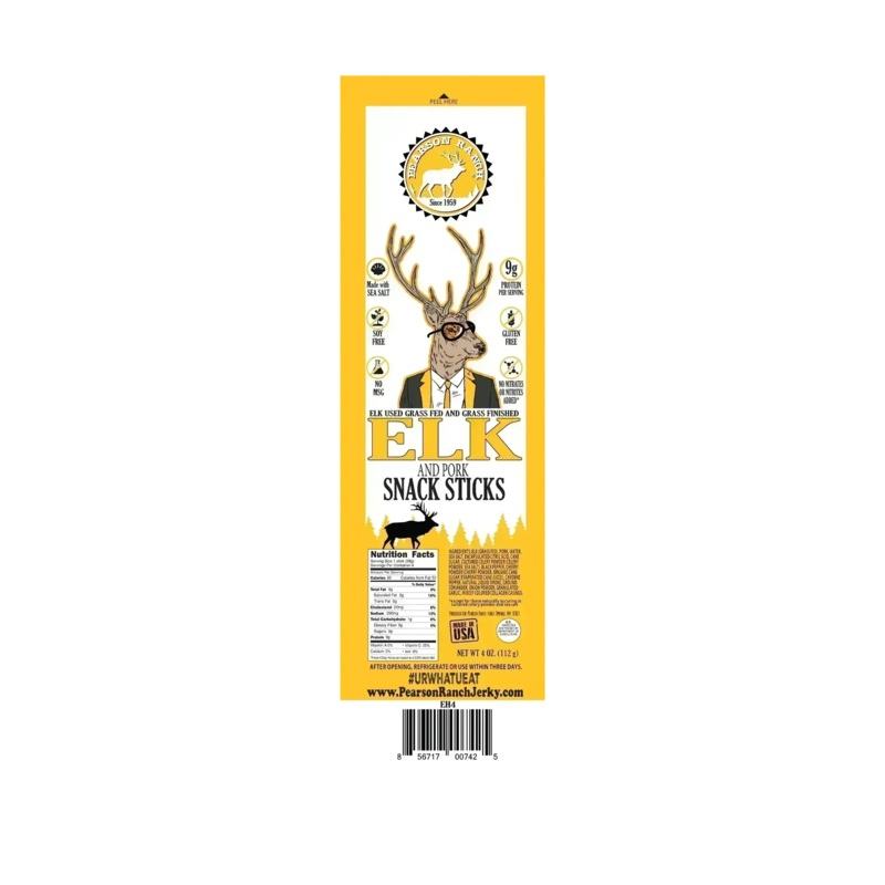 Pearson Ranch Jerky Elk Hickory Smoked Snack Stick Multipack