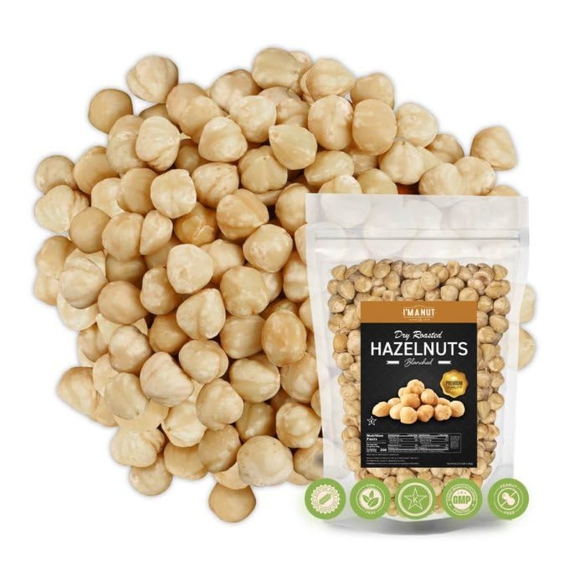 Premium Natural Toasted Hazelnuts, 48Oz (3 Lb) – Small Batch Roasted, Blanched, Non-Gmo, Batch-Tested Gluten & Peanut-Free, Vega