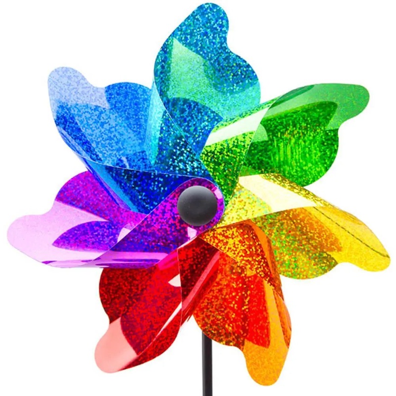 Rainbow Sparkle Pinwheel Spinners – 8 Inch: 8-Piece Box