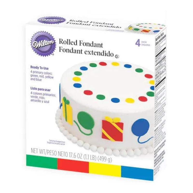 Rolled Fondant – Primary Colors: 4-Piece Set