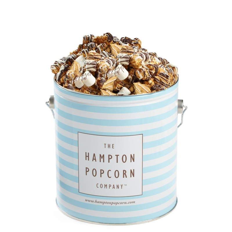S’Mores Popcorn Tin, 26 Ounce (1 Gallon Tin), Birthday Gifts, The Hampton Popcorn & Candy Company