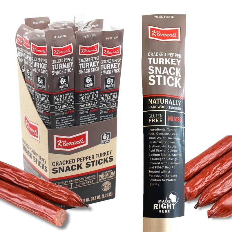 Sugar-Free Turkey Meat Sticks | 100% Lean Turkey, High Protein, Low Carb, Keto, Gluten Free, No Msg, Healthy Snack Stick | Indiv